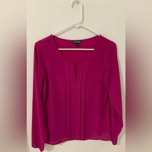 Express 100% Polyester Rose Violet blouse